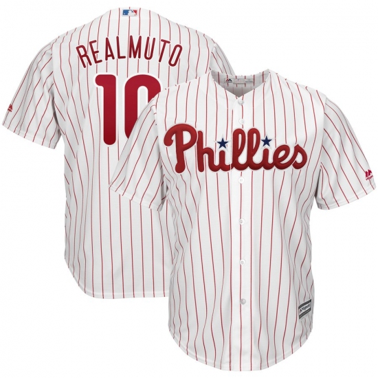 Men's Philadelphia Phillies #10 JT Realmuto Majestic White Home Cool Base Player Jersey - Ujersey