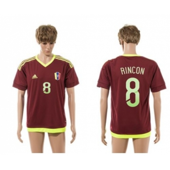 Venezuela #8 Rincon Home Soccer Country Jersey