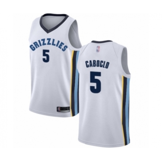 Men's Memphis Grizzlies #5 Bruno Caboclo Authentic White Basketball Jersey - Association Edition - Ujersey