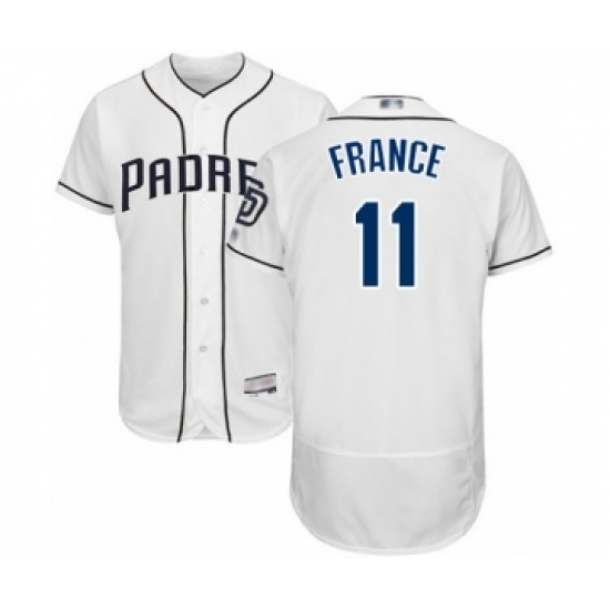 Men's San Diego Padres #11 Ty France White Home Flex Base Authentic Collection Baseball Player Jersey - Ujersey