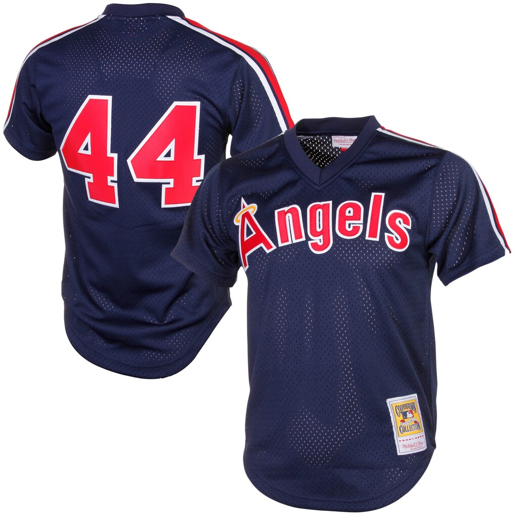Men's California Angels Reggie Jackson Mitchell & Ness Navy Authentic Batting Practice Jersey - ujerseystore