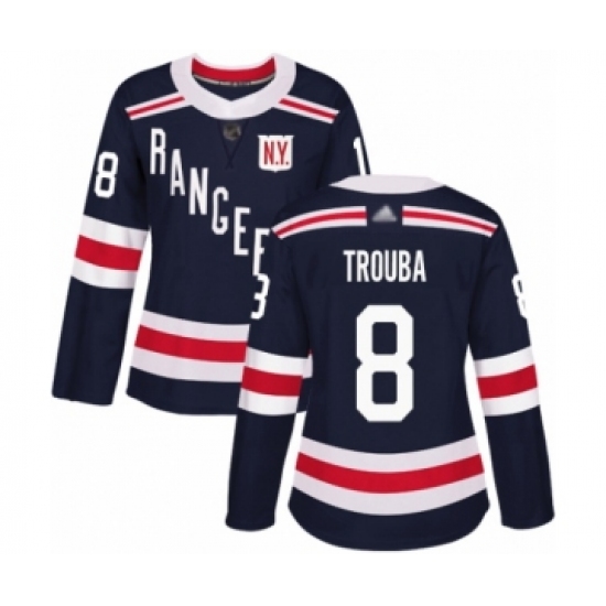 Women's New York Rangers #8 Jacob Trouba Authentic Navy Blue 2018 Winter Classic Hockey Jersey - Ujersey