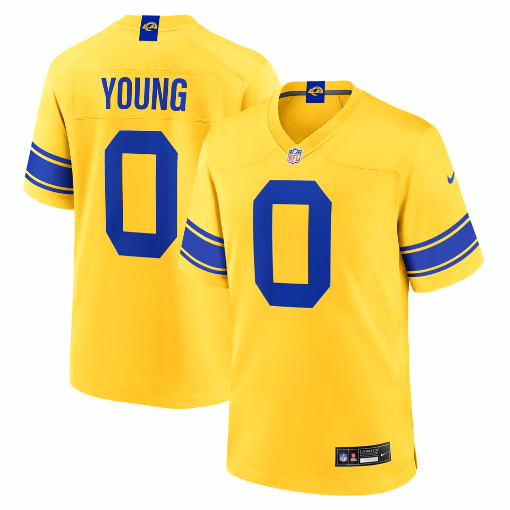 Men's Los Angeles Rams Byron Young Nike Gold Alternate Classic Sol Game Jersey