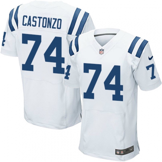Men's Nike Indianapolis Colts #74 Anthony Castonzo Elite White NFL Jersey - Ujersey