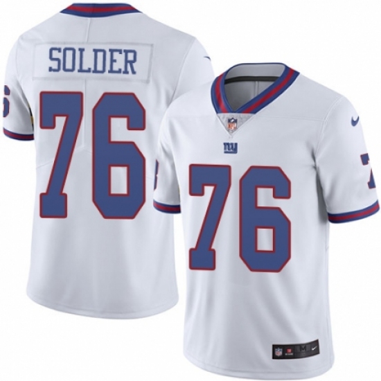 Youth Nike New York Giants #76 Nate Solder Limited White Rush Vapor Untouchable NFL Jersey - Ujersey