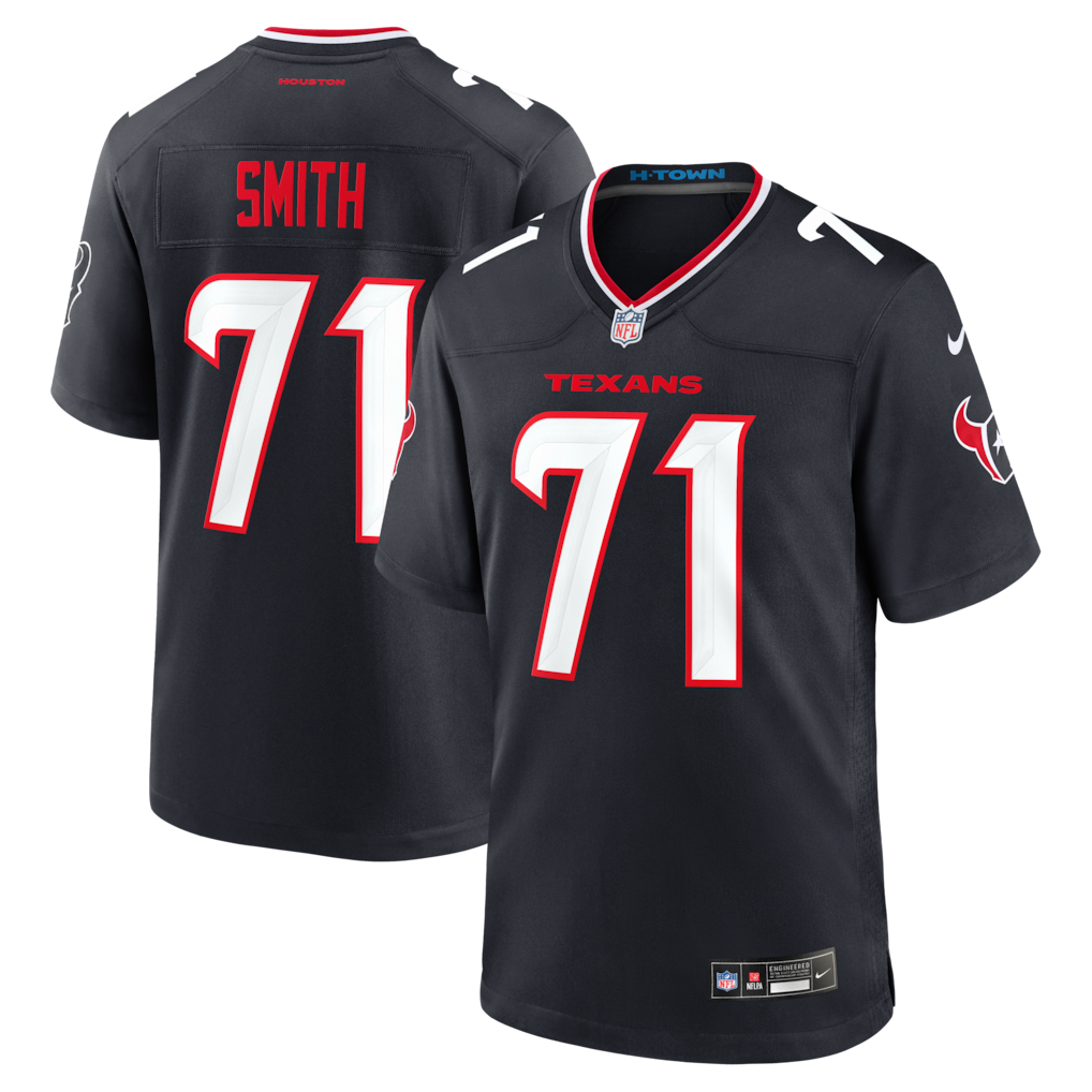 Men's Houston Texans Braden Smith Nike Navy Team Game Jersey - Ujersey Shop