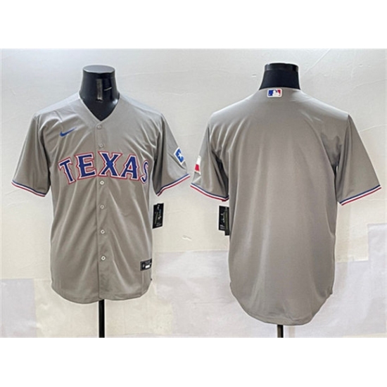Men's Texas Rangers Blank Gray With Cool Base Stitched Baseball Jersey - Ujersey