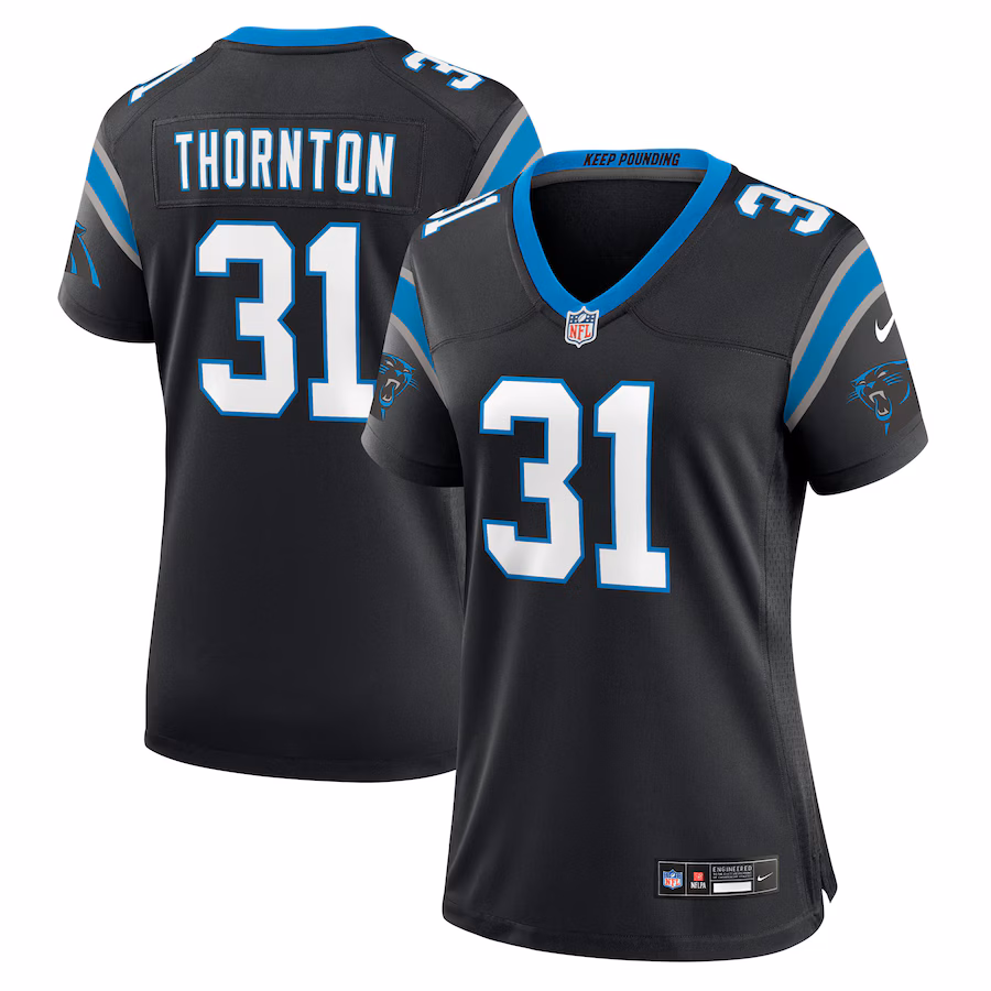 Women's Carolina Panthers Corey Thornton Nike Black Team Game Jersey - Ujersey