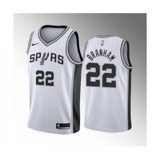 Men' San Antonio Spurs #22 Malaki Branham White Association Edition Stitched Jersey - Ujersey