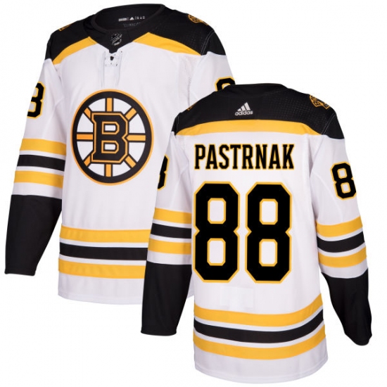 Men's Adidas Boston Bruins #88 David Pastrnak Authentic White Away NHL Jersey - Ujersey