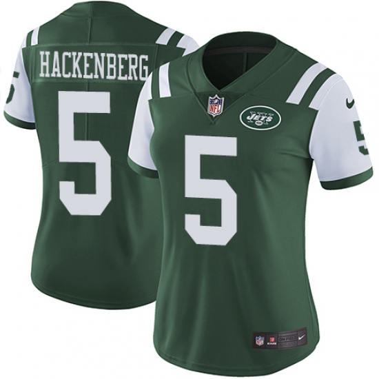 Women's Nike New York Jets #5 Christian Hackenberg Elite Green Team Color NFL Jersey - Ujersey