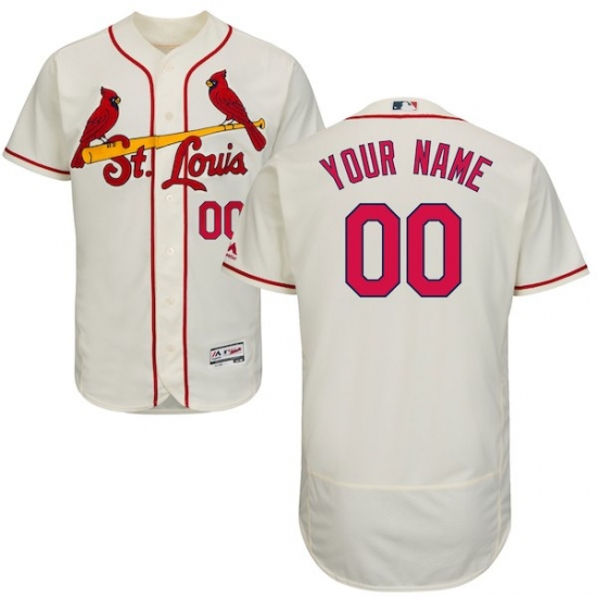 Men's St. Louis Cardinals Majestic Alternate Ivory Flex Base Authentic Collection Custom Jersey - Ujersey