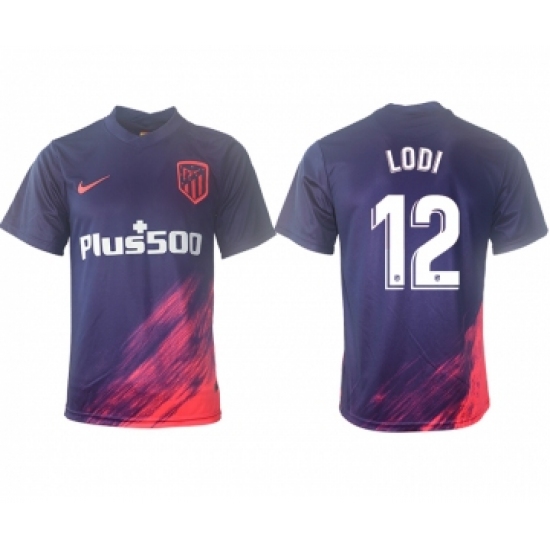 Men 2021-2022 Club Atletico Madrid away aaa version purple 12 Soccer Jersey