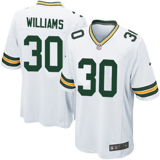 Men's Nike Green Bay Packers #30 Jamaal Williams Game White NFL Jersey - Ujersey