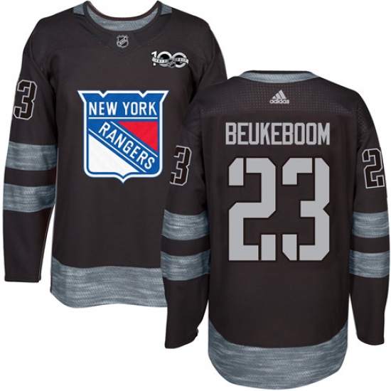 Men's Adidas New York Rangers #23 Jeff Beukeboom Premier Black 1917-2017 100th Anniversary NHL Jersey - Ujersey