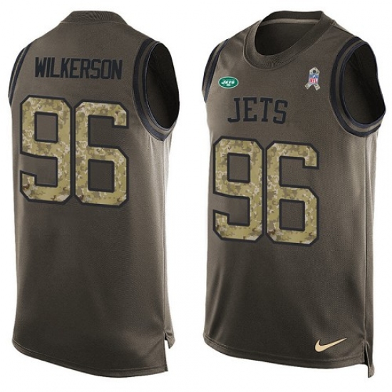 Men's Nike New York Jets #96 Muhammad Wilkerson Limited Green Salute to Service Tank Top NFL Jersey - Ujersey
