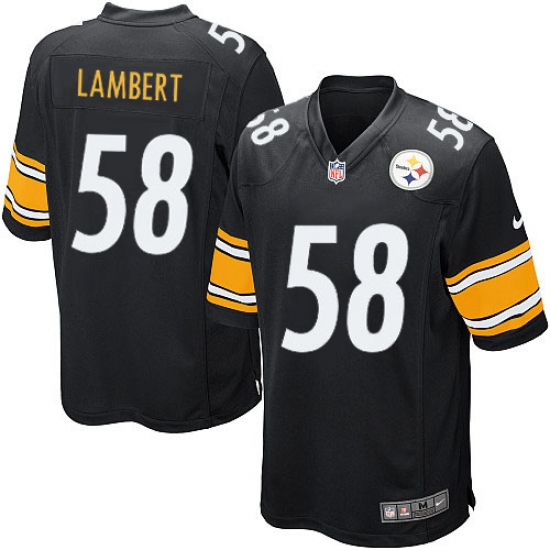 Men's Nike Pittsburgh Steelers #58 Jack Lambert Game Black Team Color NFL Jersey - Ujersey