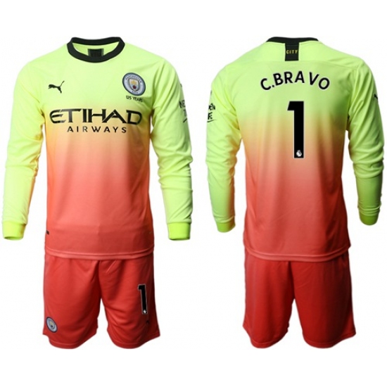 Manchester City #1 C.Bravo Third Long Sleeves Soccer Club Jersey