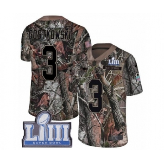 Youth Nike New England Patriots #3 Stephen Gostkowski Camo Untouchable Limited Super Bowl LIII Bound NFL Jersey - Ujersey