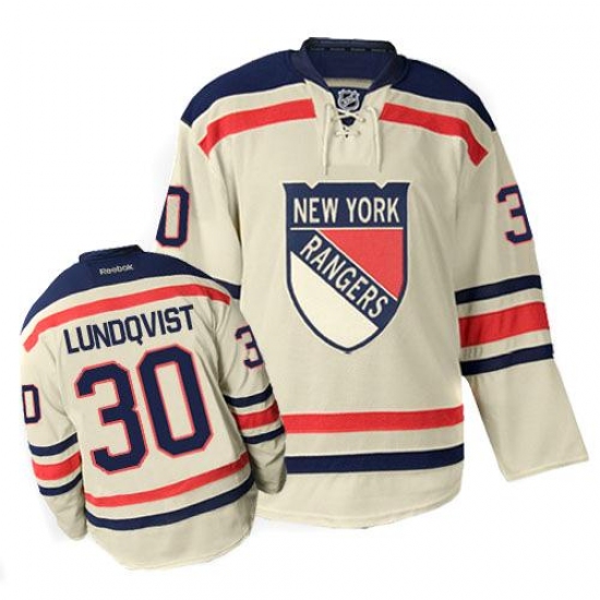 Men's Reebok New York Rangers #30 Henrik Lundqvist Authentic Cream 2012 Winter Classic NHL Jersey - Ujersey