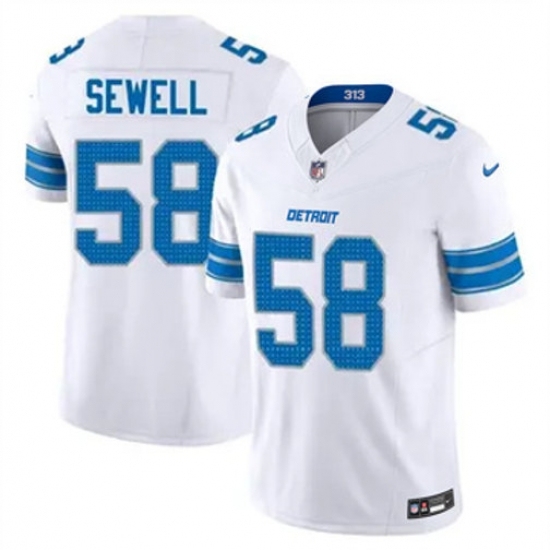 Youth Detroit Lions #58 Penei Sewell White 2024 F U S E Alternate Vapor Limited Stitched Jersey - Ujersey