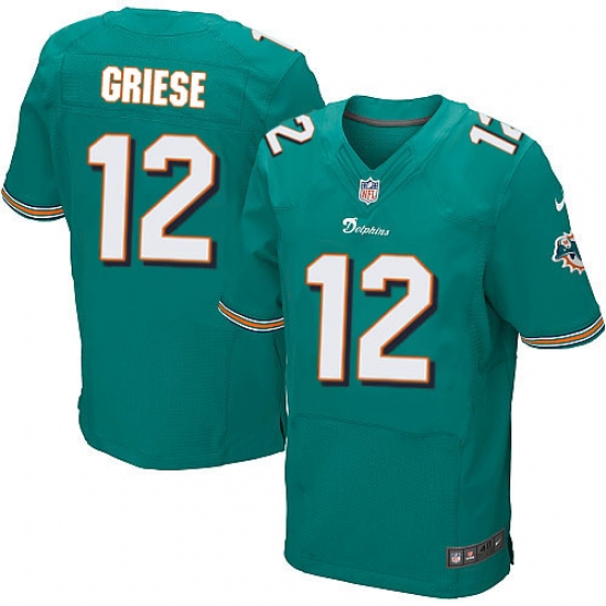Men's Nike Miami Dolphins #12 Bob Griese Elite Aqua Green Team Color NFL Jersey - Ujersey