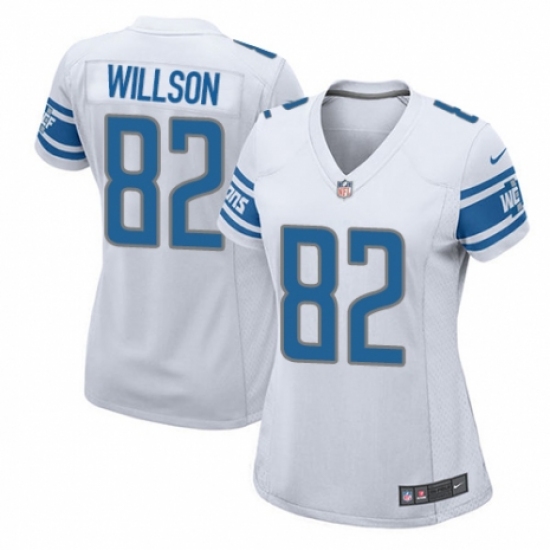 Women's Nike Detroit Lions #82 Luke Willson Game White NFL Jersey - Ujersey
