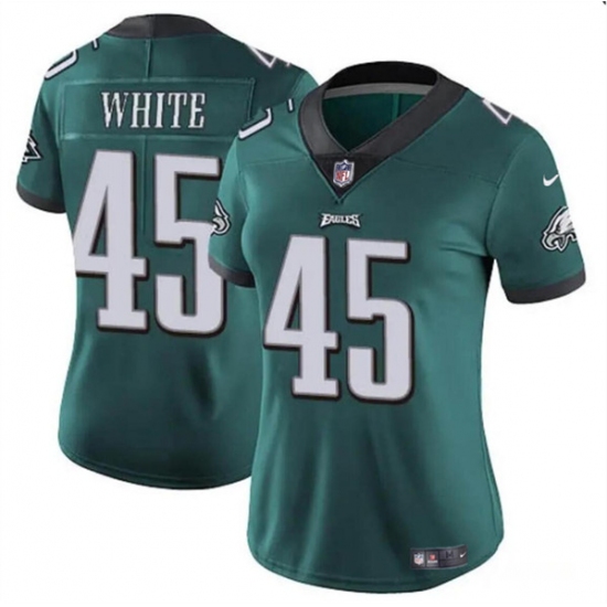 Women's Philadelphia Eagles #45 Devin White Green Vapor Untouchable Limited Football Stitched Jersey(Run Small) - Ujersey