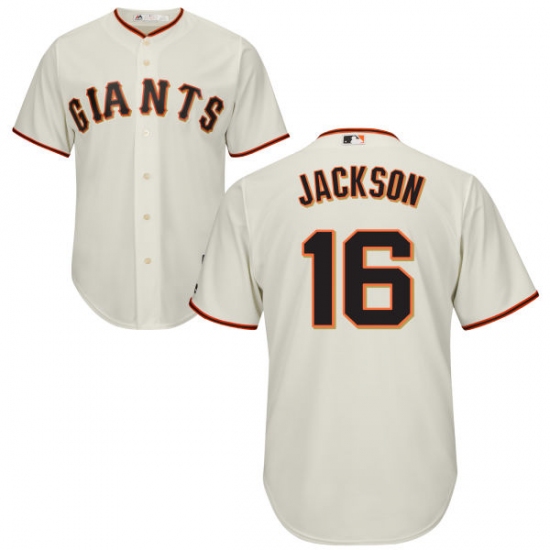 Youth Majestic San Francisco Giants #16 Austin Jackson Authentic Cream Home Cool Base MLB Jersey - Ujersey