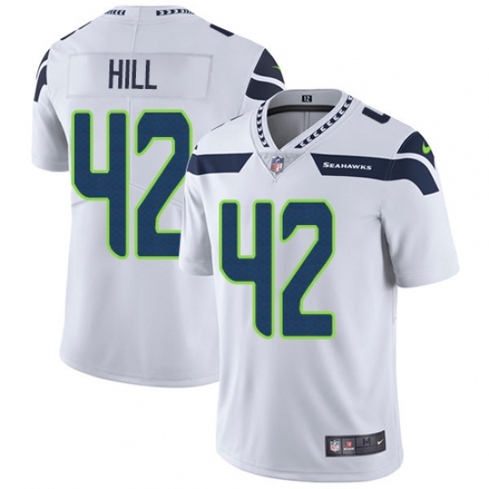 Men's Nike Seattle Seahawks #42 Delano Hill White Vapor Untouchable Limited Player NFL Jersey - Ujersey