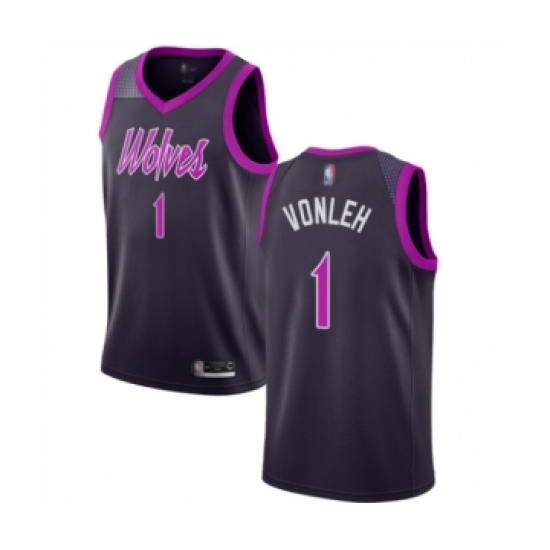 Men's Minnesota Timberwolves #1 Noah Vonleh Authentic Purple Basketball Jersey - City Edition - Ujersey