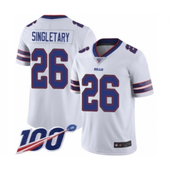 Youth Buffalo Bills #26 Devin Singletary White Vapor Untouchable Limited Player 100th Season Football Jersey - Ujersey
