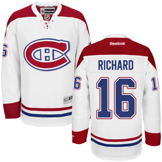 Men's Reebok Montreal Canadiens #16 Henri Richard Authentic White Away NHL Jersey - Ujersey