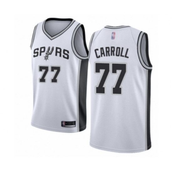 Men's San Antonio Spurs #77 DeMarre Carroll Authentic White Basketball Jersey - Association Edition - Ujersey