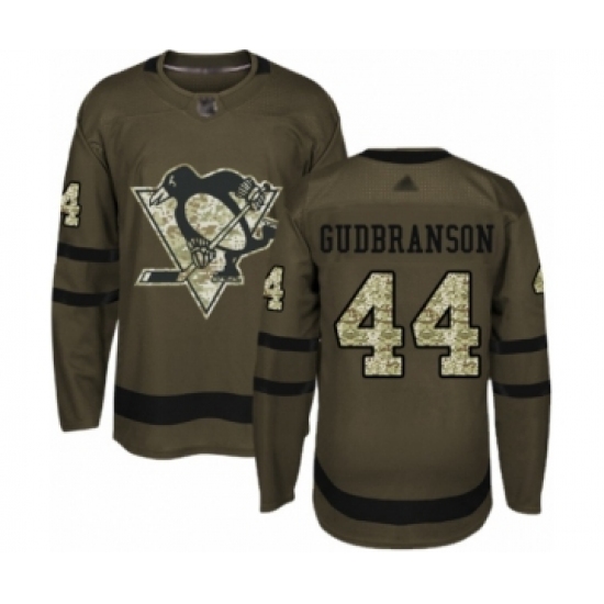 Youth Pittsburgh Penguins #44 Erik Gudbranson Authentic Green Salute to Service Hockey Jersey - Ujersey