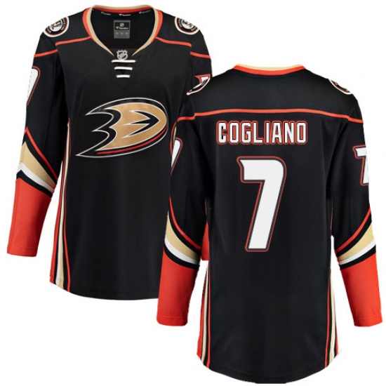 Women's Anaheim Ducks #7 Andrew Cogliano Fanatics Branded Black Home Breakaway NHL Jersey - Ujersey