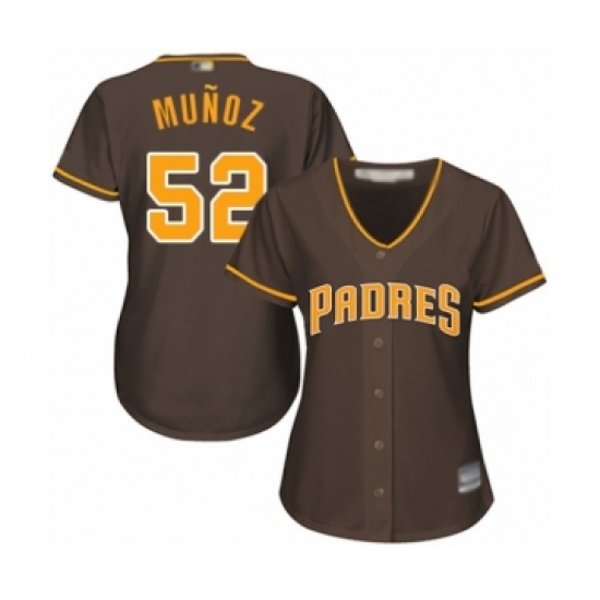 Women's San Diego Padres #52 Andres Munoz Authentic Brown Alternate Cool Base Baseball Player Jersey - Ujersey