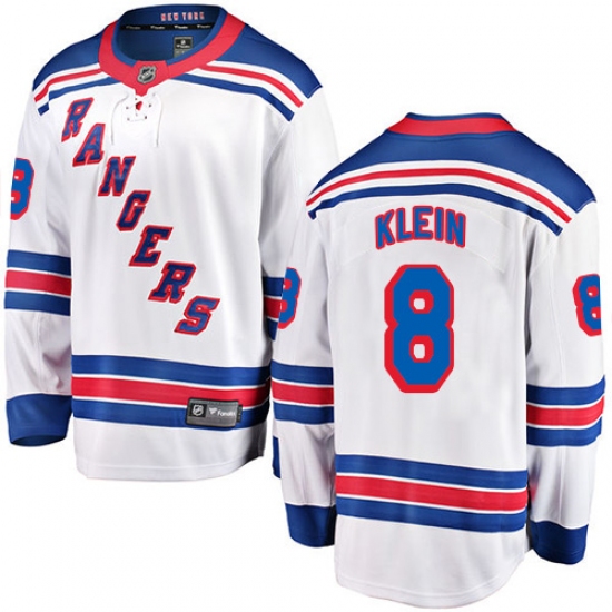 Youth New York Rangers #8 Kevin Klein Fanatics Branded White Away Breakaway NHL Jersey - Ujersey