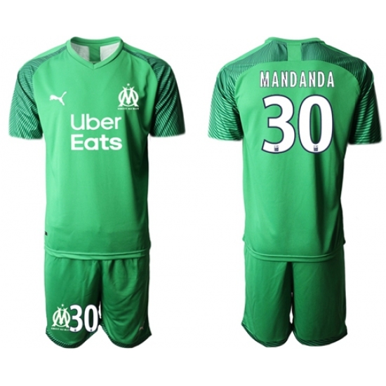 Marseille #30 Mandanda Green Goalkeeper Soccer Club Jersey