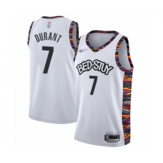 Youth Brooklyn Nets #7 Kevin Durant Swingman White Basketball Jersey - 2019 20 City Edition - Ujersey