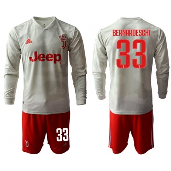 Juventus #33 Bernardeschi Away Long Sleeves Soccer Club Jersey