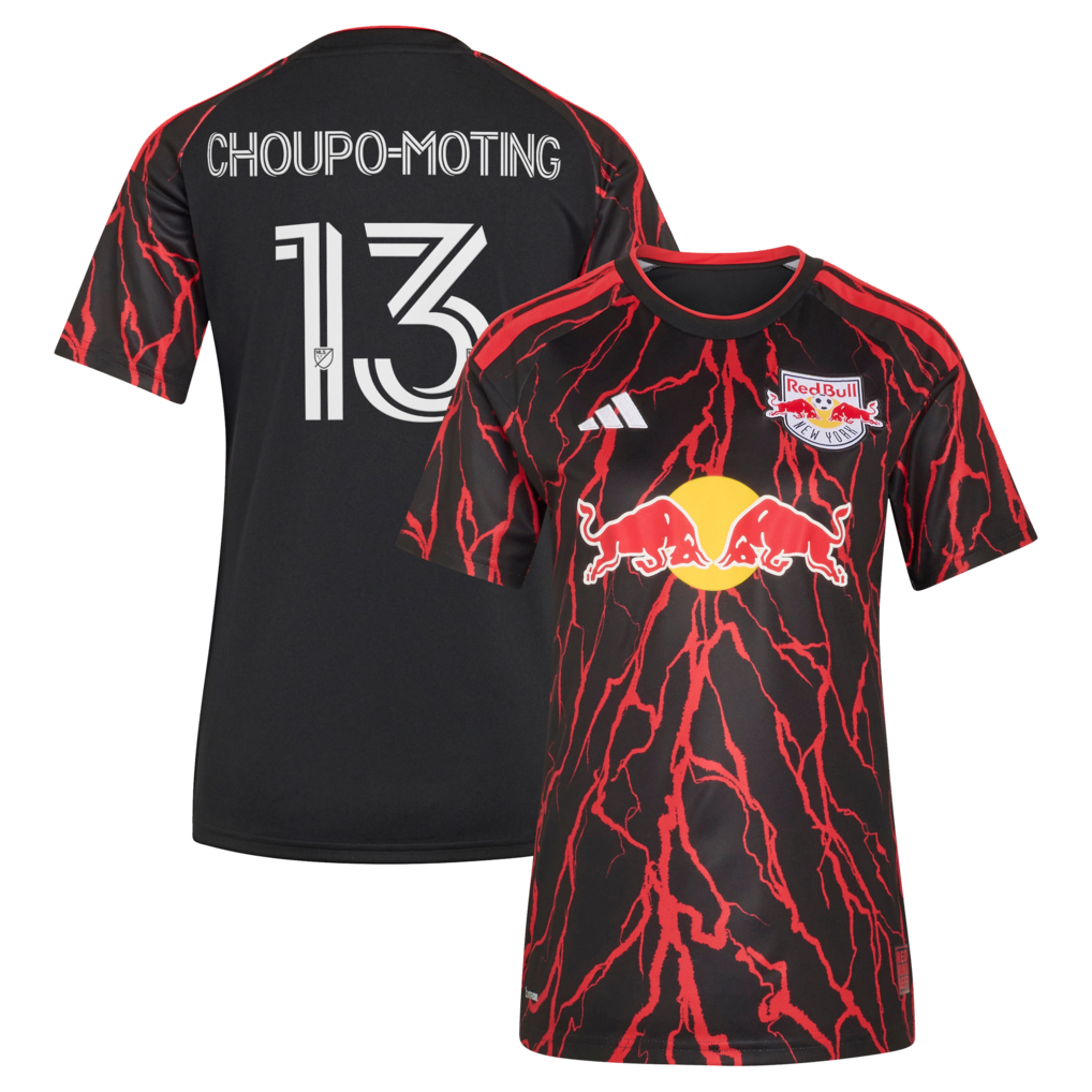 Women's New York Red Bulls Eric Maxim Choupo-Moting adidas Black 2026 The Rooted Kit Replica Jersey - Ujersey
