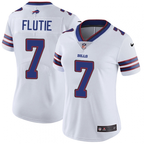 Women's Nike Buffalo Bills #7 Doug Flutie White Vapor Untouchable Limited Player NFL Jersey - Ujersey