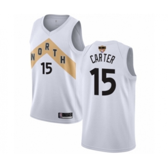 Youth Toronto Raptors #15 Vince Carter Swingman White 2019 Basketball Finals Bound Jersey - City Edition - Ujersey