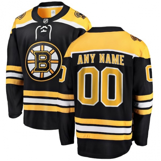 Men's Boston Bruins Fanatics Branded Black Home Breakaway Custom Jersey - Ujersey