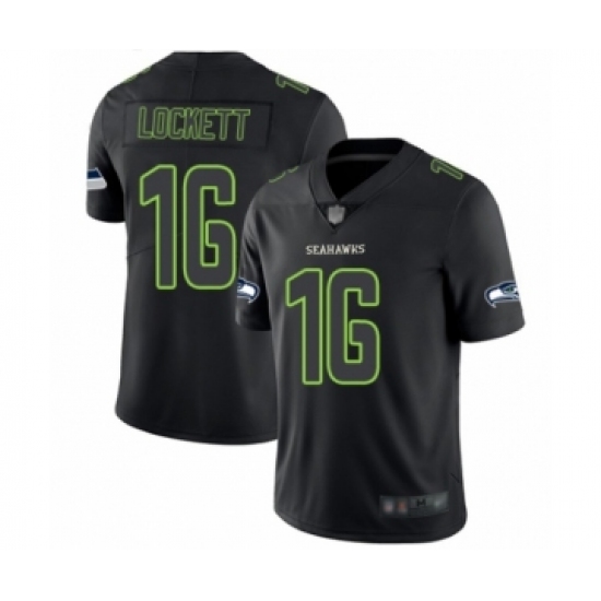 Men's Seattle Seahawks #16 Tyler Lockett Limited Black Rush Impact Football Jersey - Ujersey