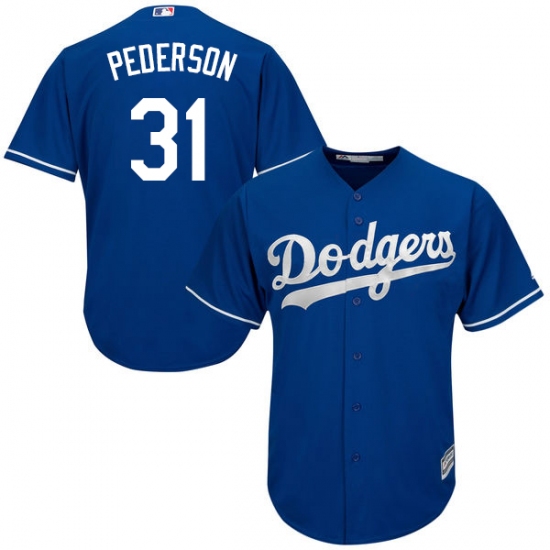 Youth Majestic Los Angeles Dodgers #31 Joc Pederson Authentic Royal Blue Alternate Cool Base MLB Jersey - Ujersey