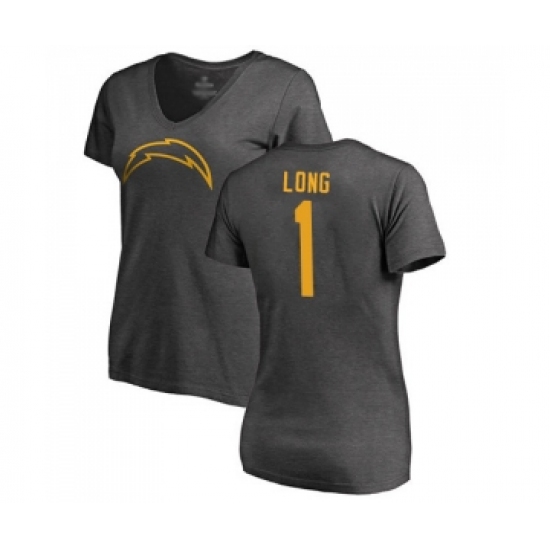 Football Women's Los Angeles Chargers #1 Ty Long Ash One Color T-Shirt - Ujersey