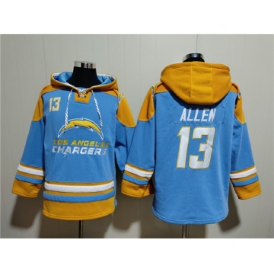 Men's Los Angeles Chargers #13 Keenan Allen Blue Ageless Must-Have Lace-Up Pullover Hoodie - Ujersey NHL