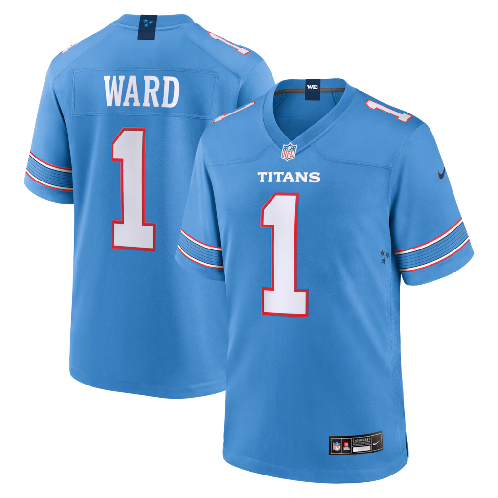 Men's Tennessee Titans Cameron Ward Nike Light Blue Game Jersey